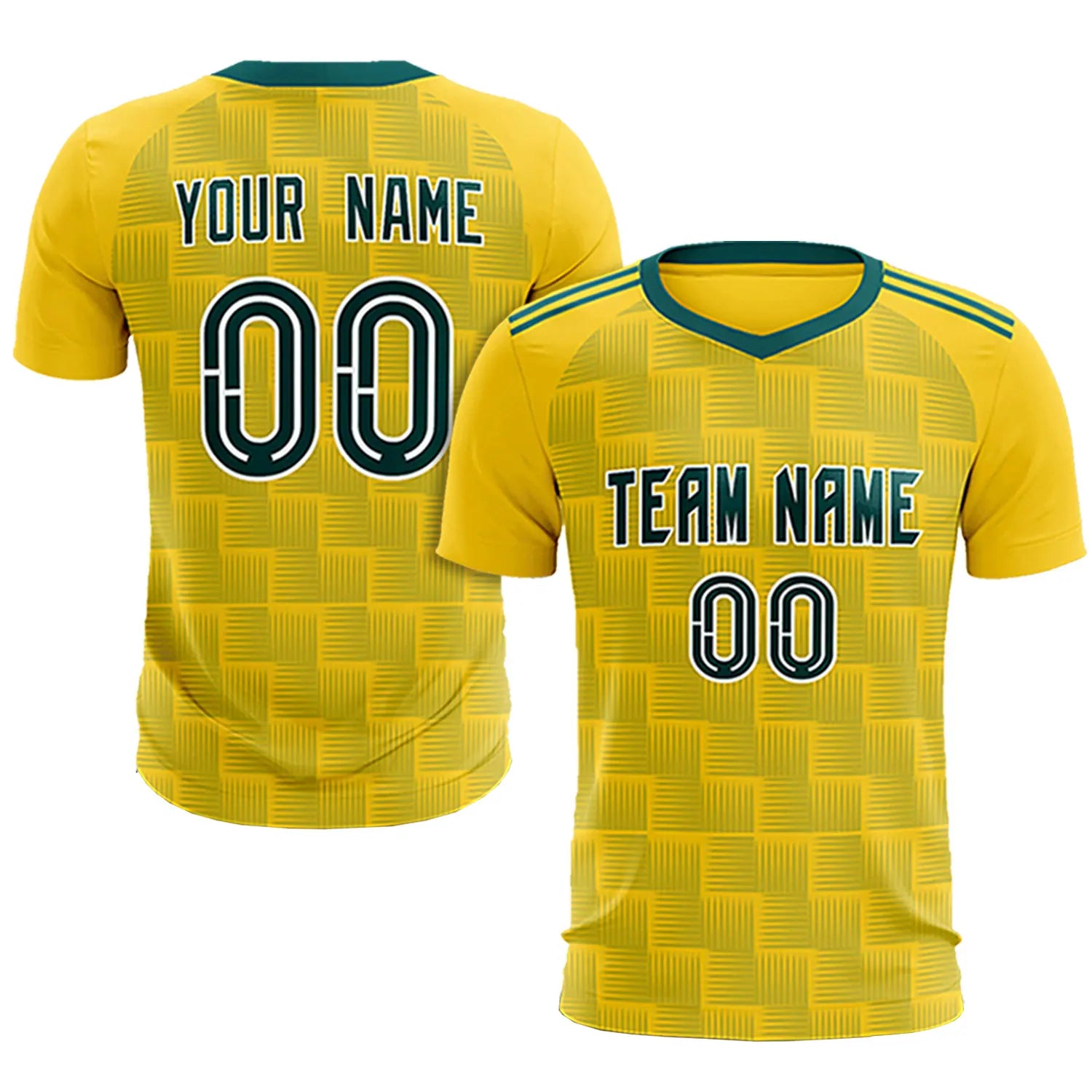 Custom Gold1 Midnight Green Casual Outdoor Soccer Sets Jersey