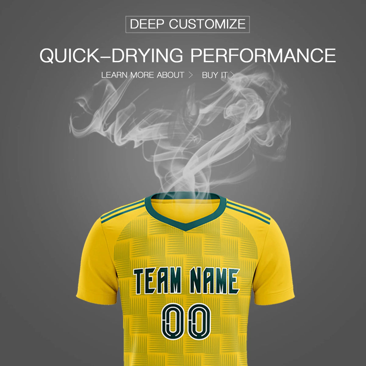 Custom Gold1 Midnight Green Casual Outdoor Soccer Sets Jersey