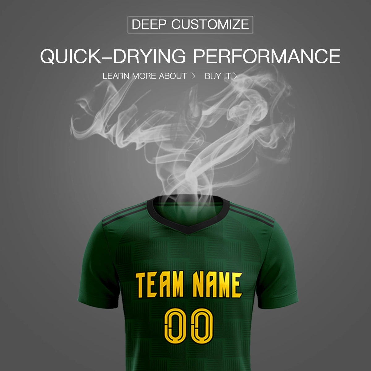 Custom Green Black Casual Outdoor Soccer Sets Jersey