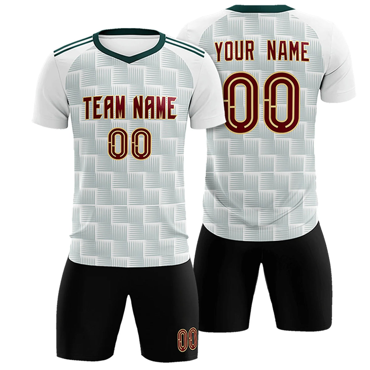 Custom White Midnight Green Casual Outdoor Soccer Sets Jersey