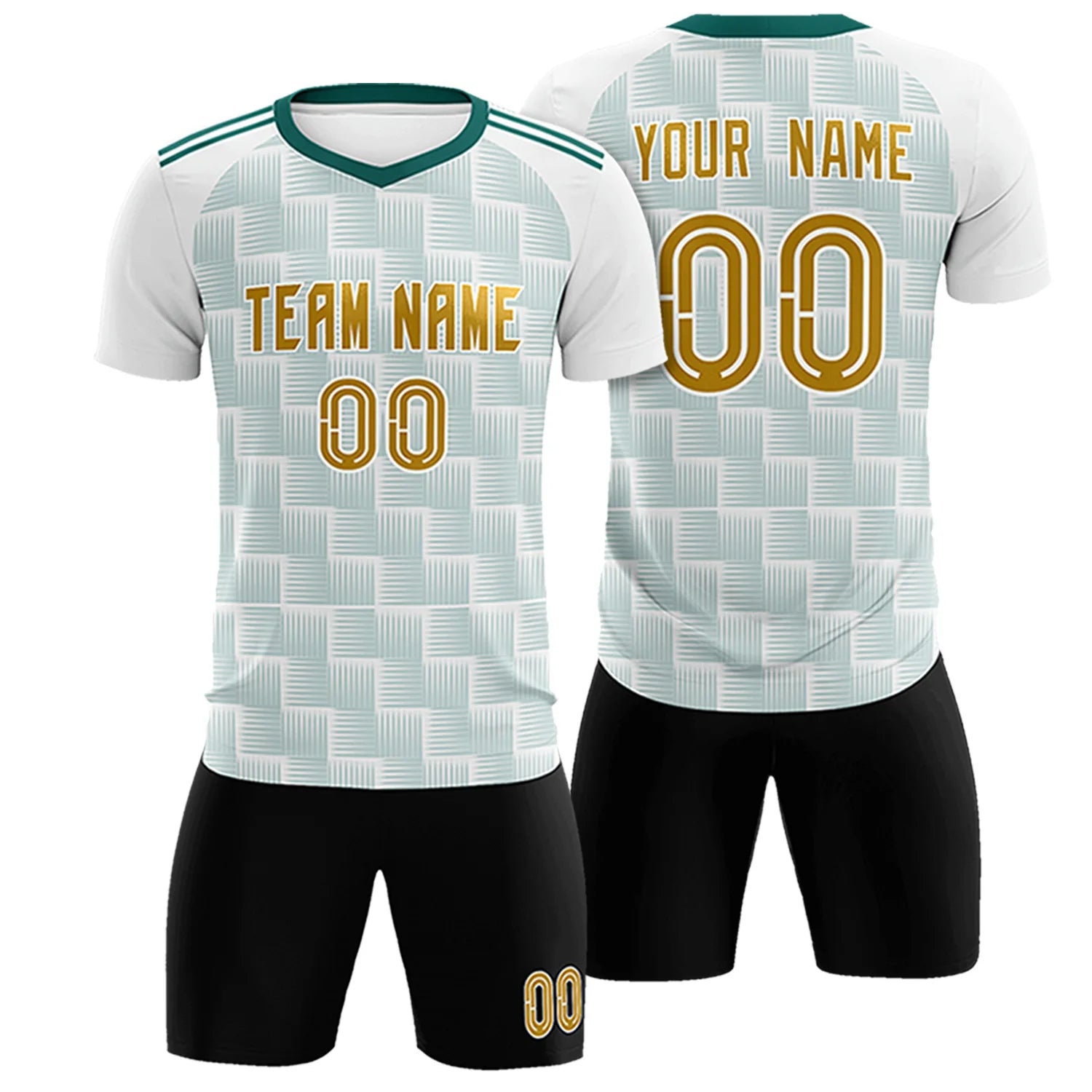 Custom White Midnight Green Casual Outdoor Soccer Sets Jersey