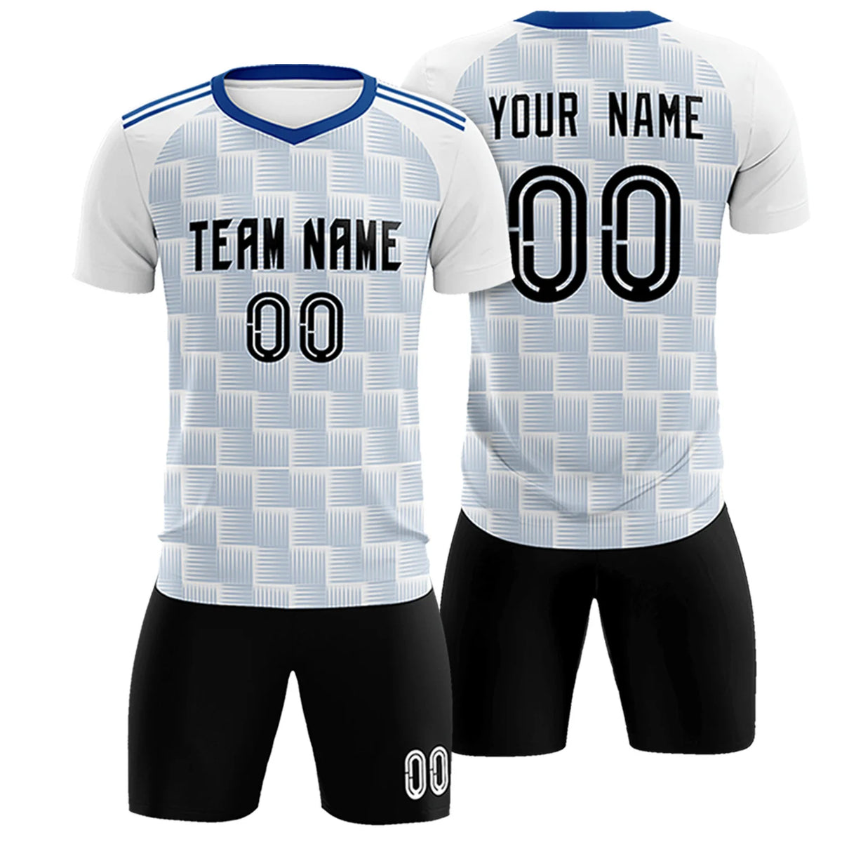 Custom White Royal Blue Casual Outdoor Soccer Sets Jersey