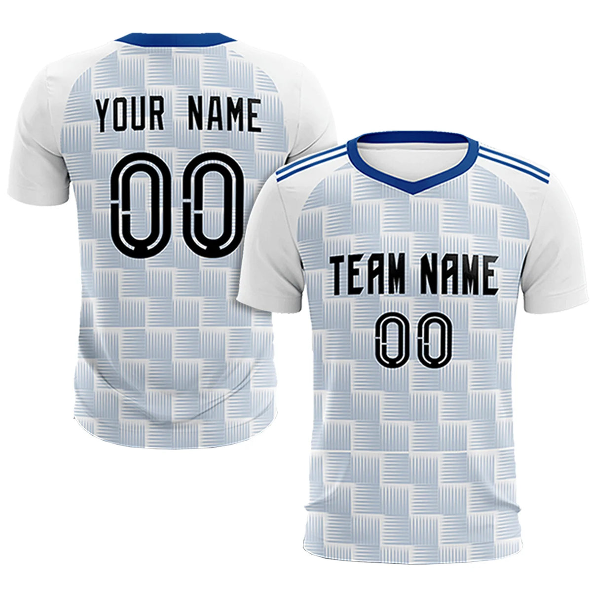 Custom White Royal Blue Casual Outdoor Soccer Sets Jersey
