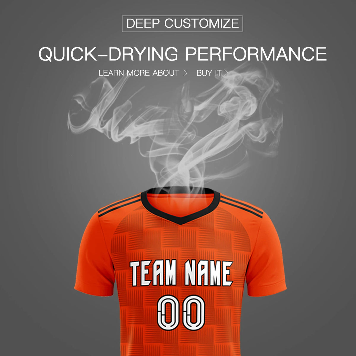 Custom Orange Black Casual Outdoor Soccer Sets Jersey