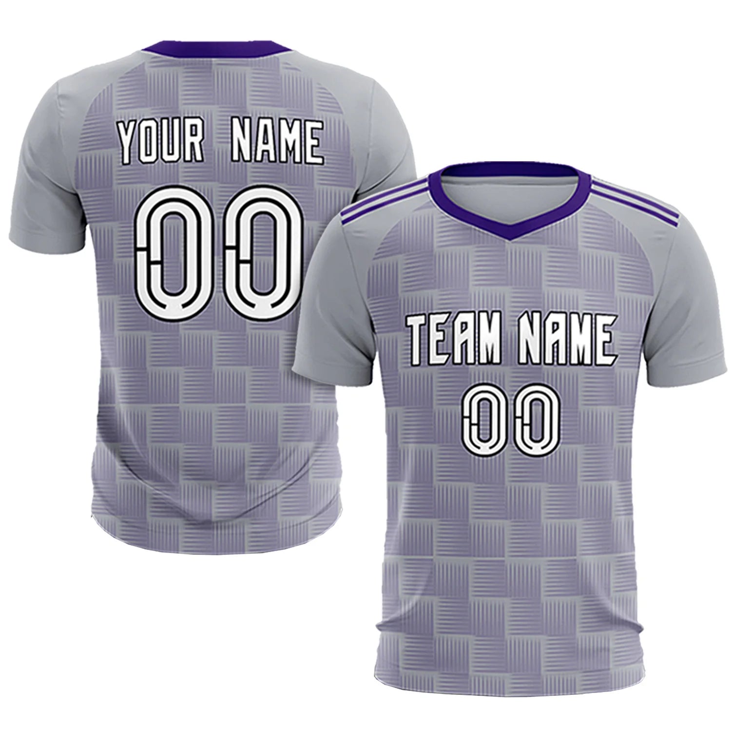 Custom Gray Purple Casual Outdoor Soccer Sets Jersey