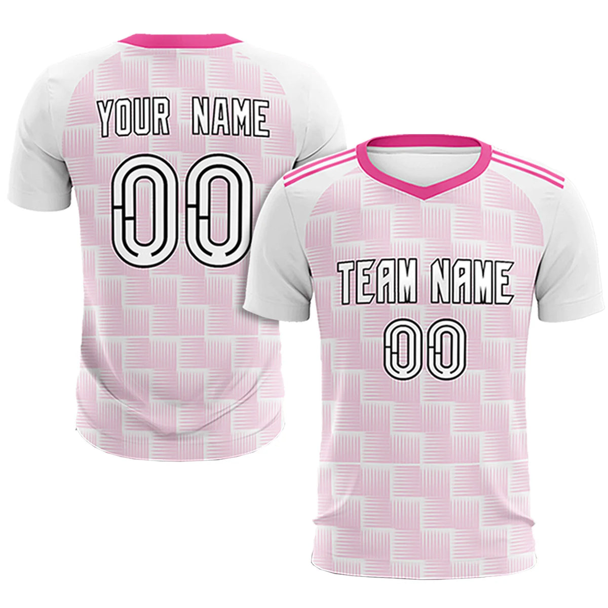 Custom White Pink Casual Outdoor Soccer Sets Jersey