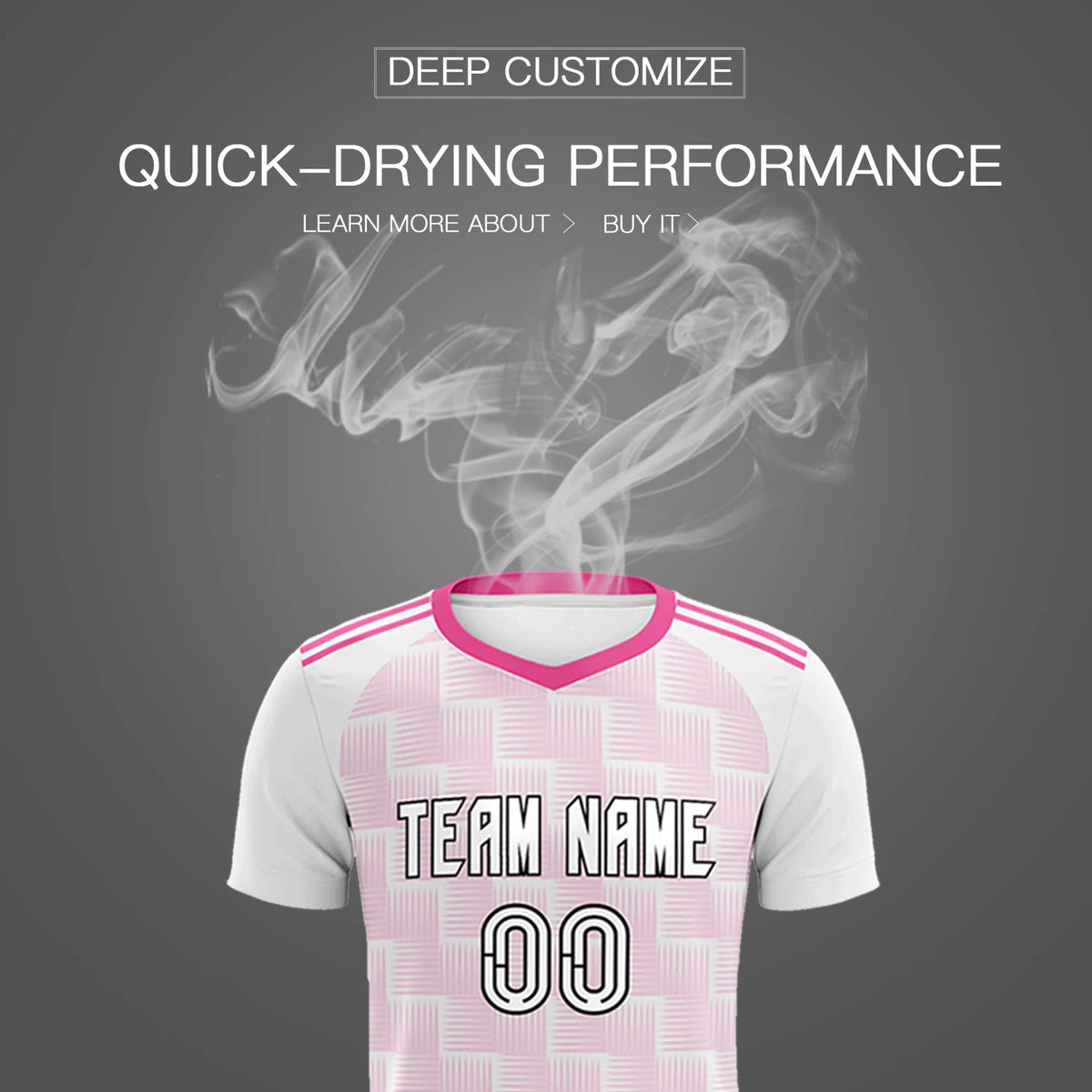 Custom White Pink Casual Outdoor Soccer Sets Jersey