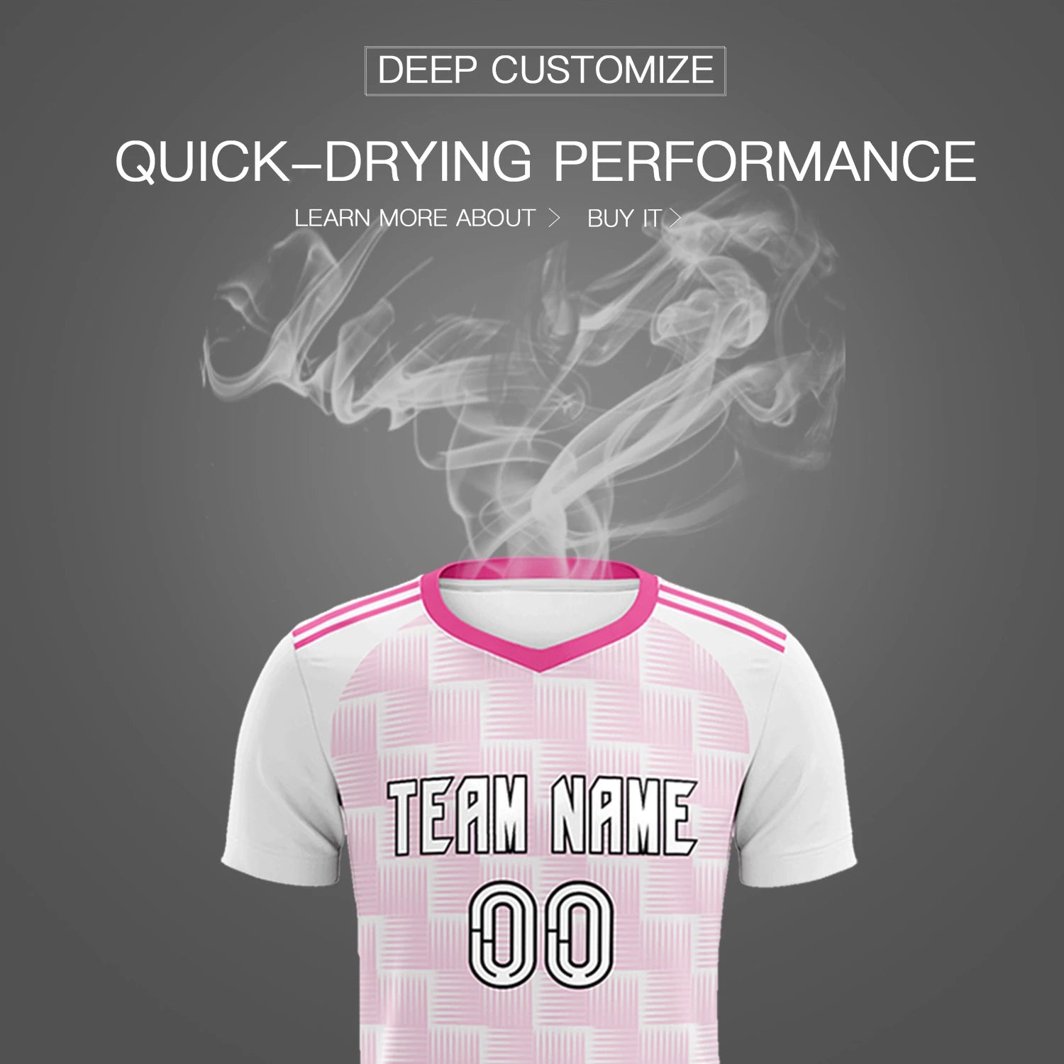 Custom White Pink Casual Outdoor Soccer Sets Jersey