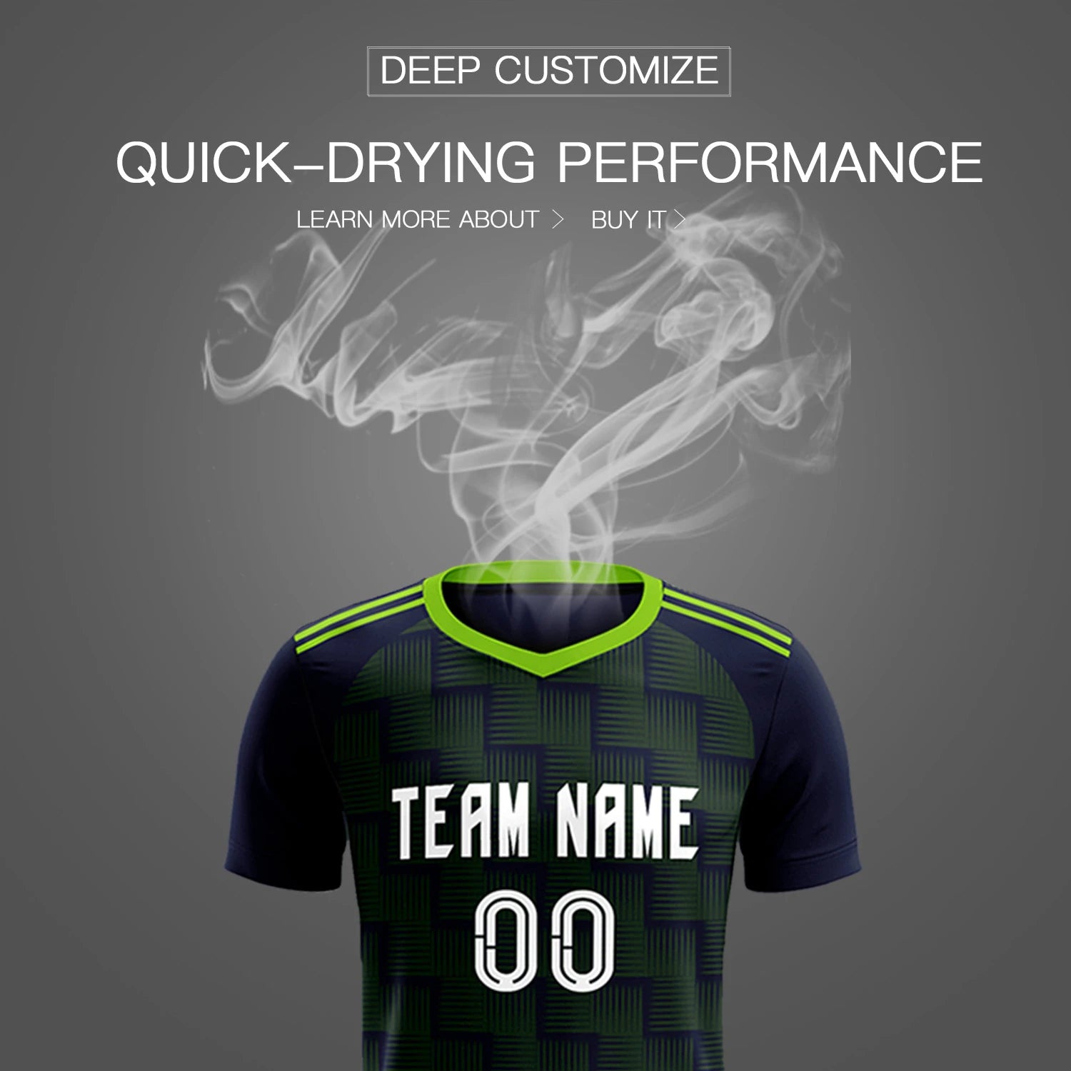Custom Navy Neon Green Casual Outdoor Soccer Sets Jersey