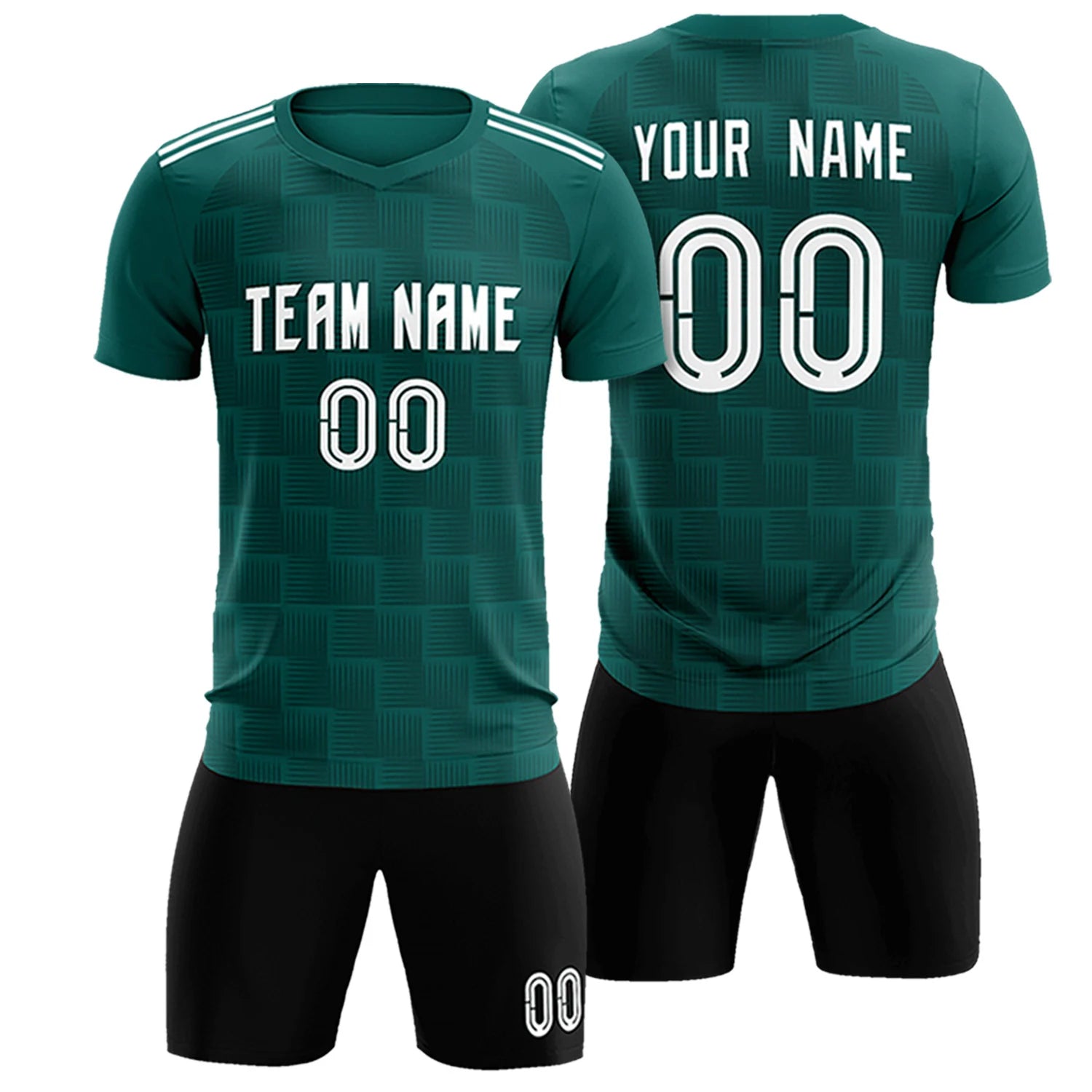 Custom Midnight Green Black Casual Outdoor Soccer Sets Jersey