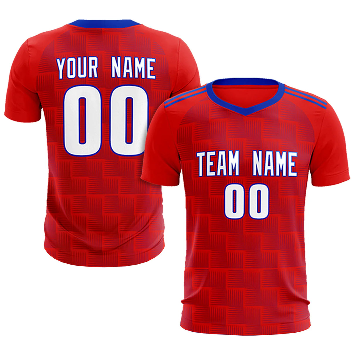 Custom Red Royal Blue Casual Outdoor Soccer Sets Jersey