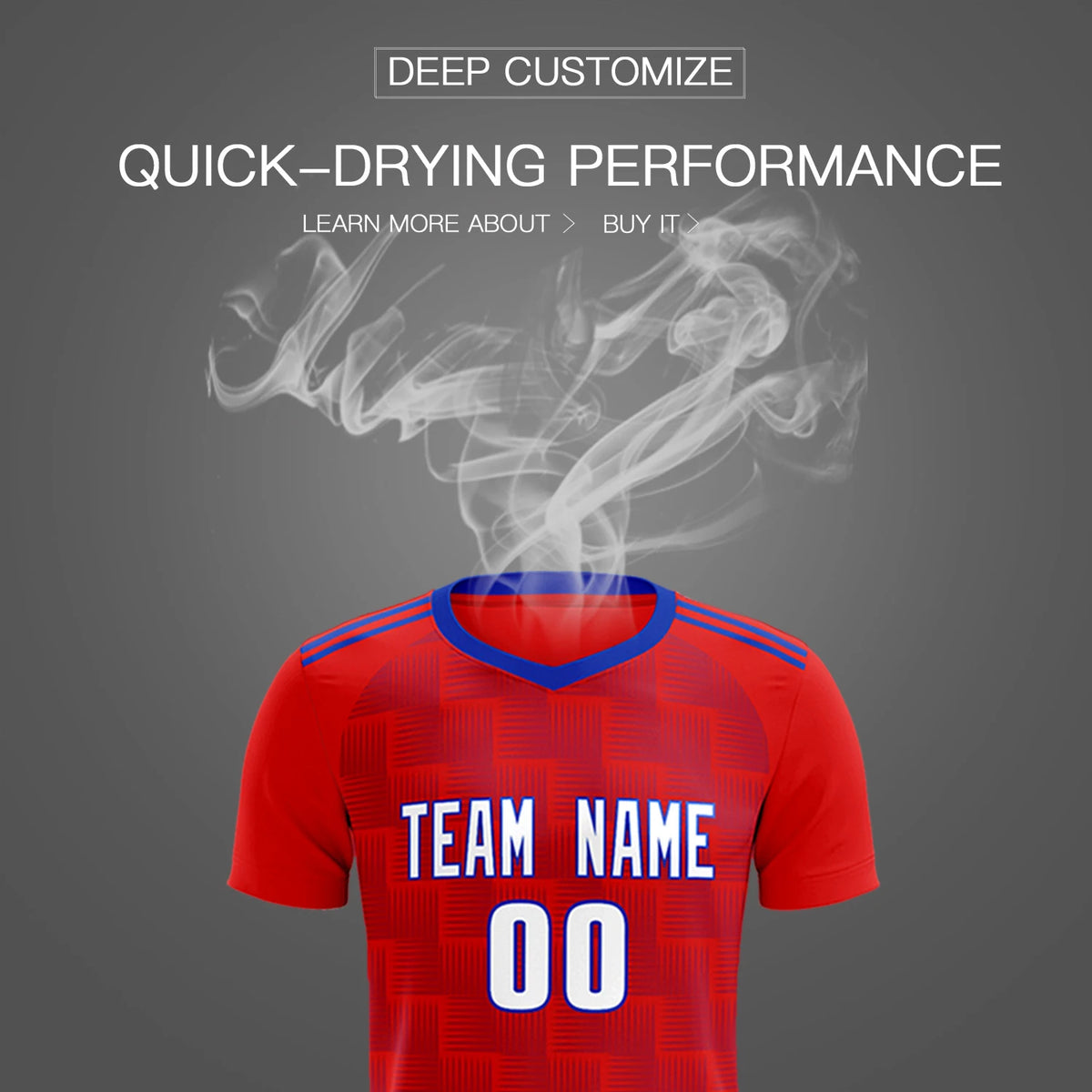 Custom Red Royal Blue Casual Outdoor Soccer Sets Jersey