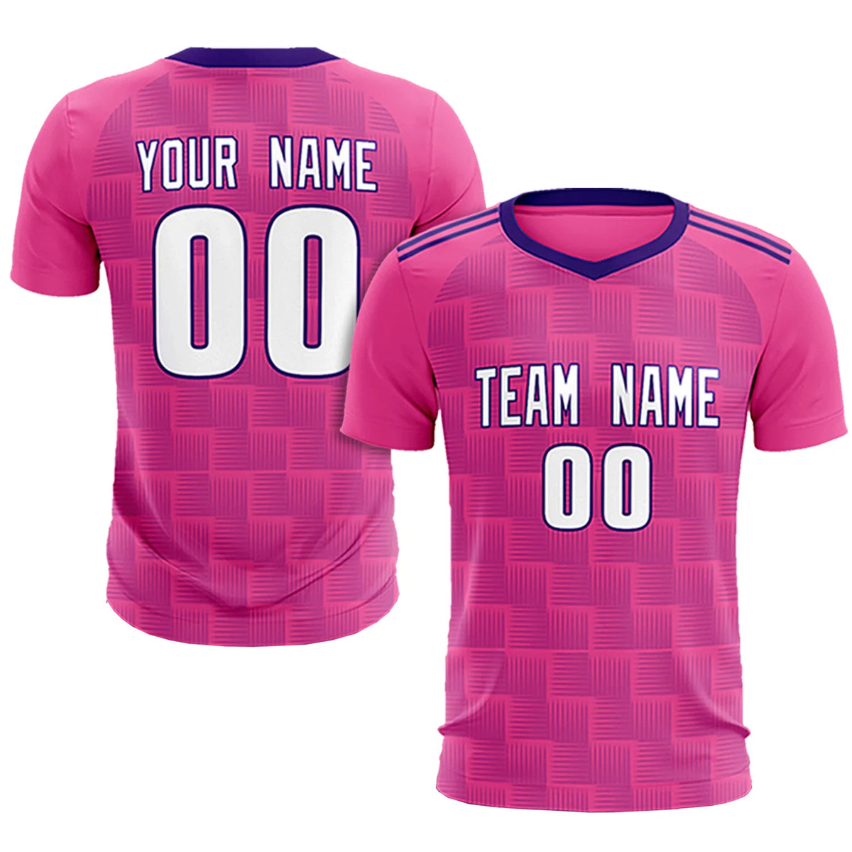 Custom Pink Purple Casual Outdoor Soccer Sets Jersey