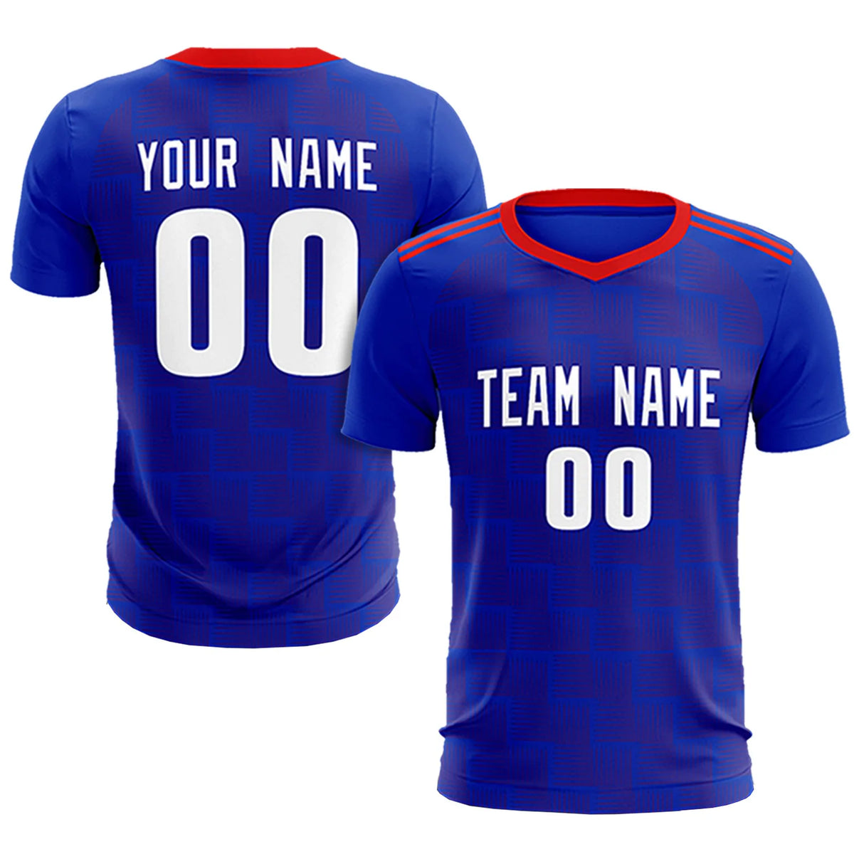 Custom Royal Blue Red Casual Outdoor Soccer Sets Jersey