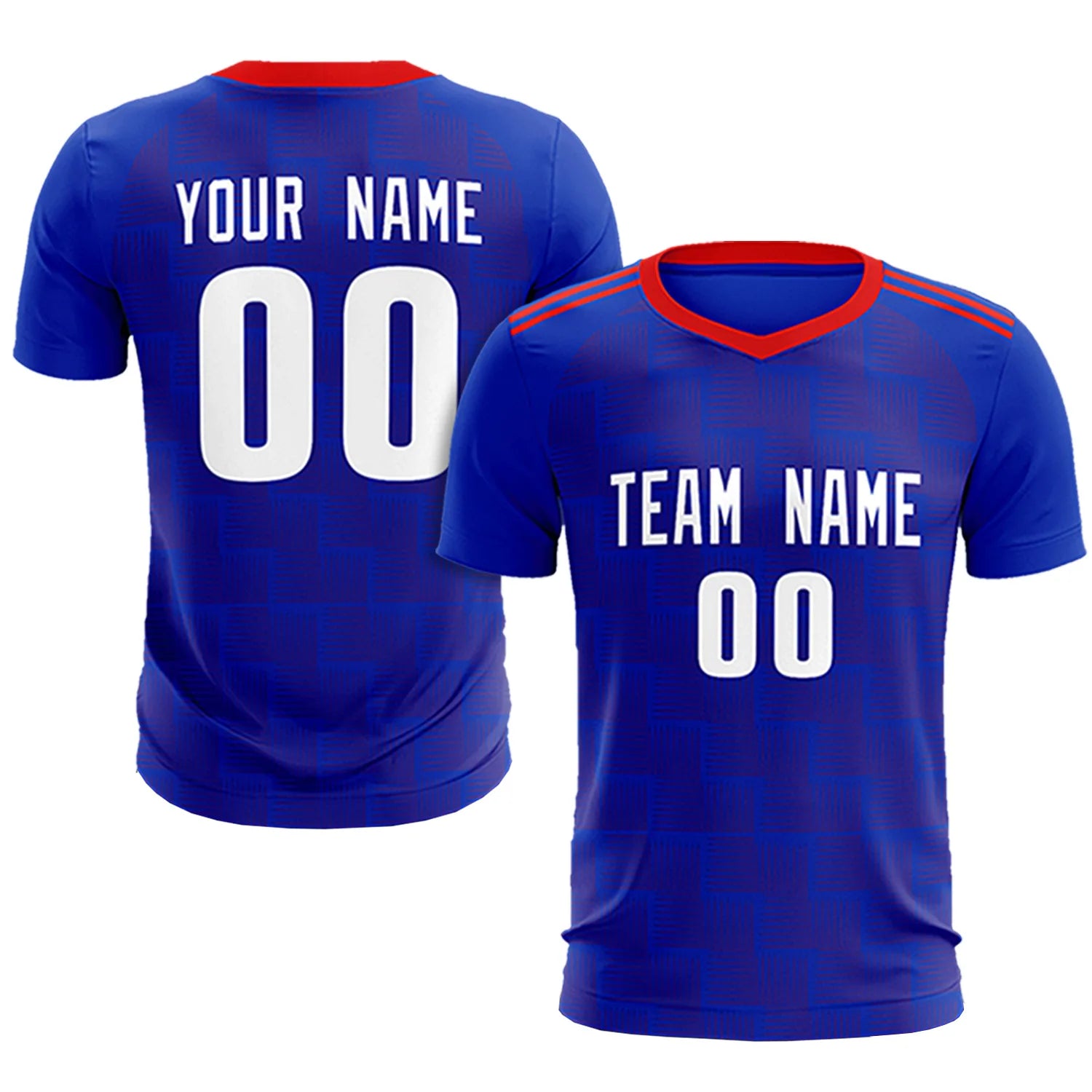 Custom Royal Blue Red Casual Outdoor Soccer Sets Jersey