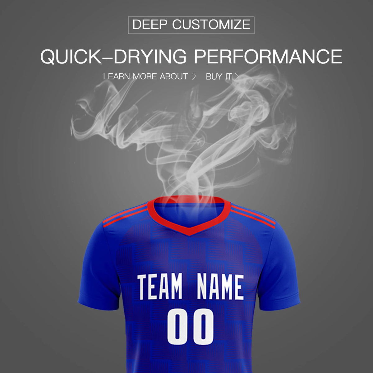 Custom Royal Blue Red Casual Outdoor Soccer Sets Jersey