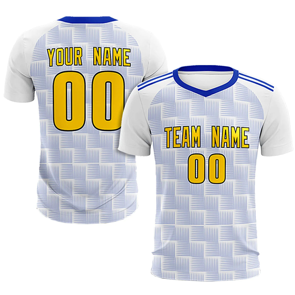 Custom White Royal Blue Casual Outdoor Soccer Sets Jersey