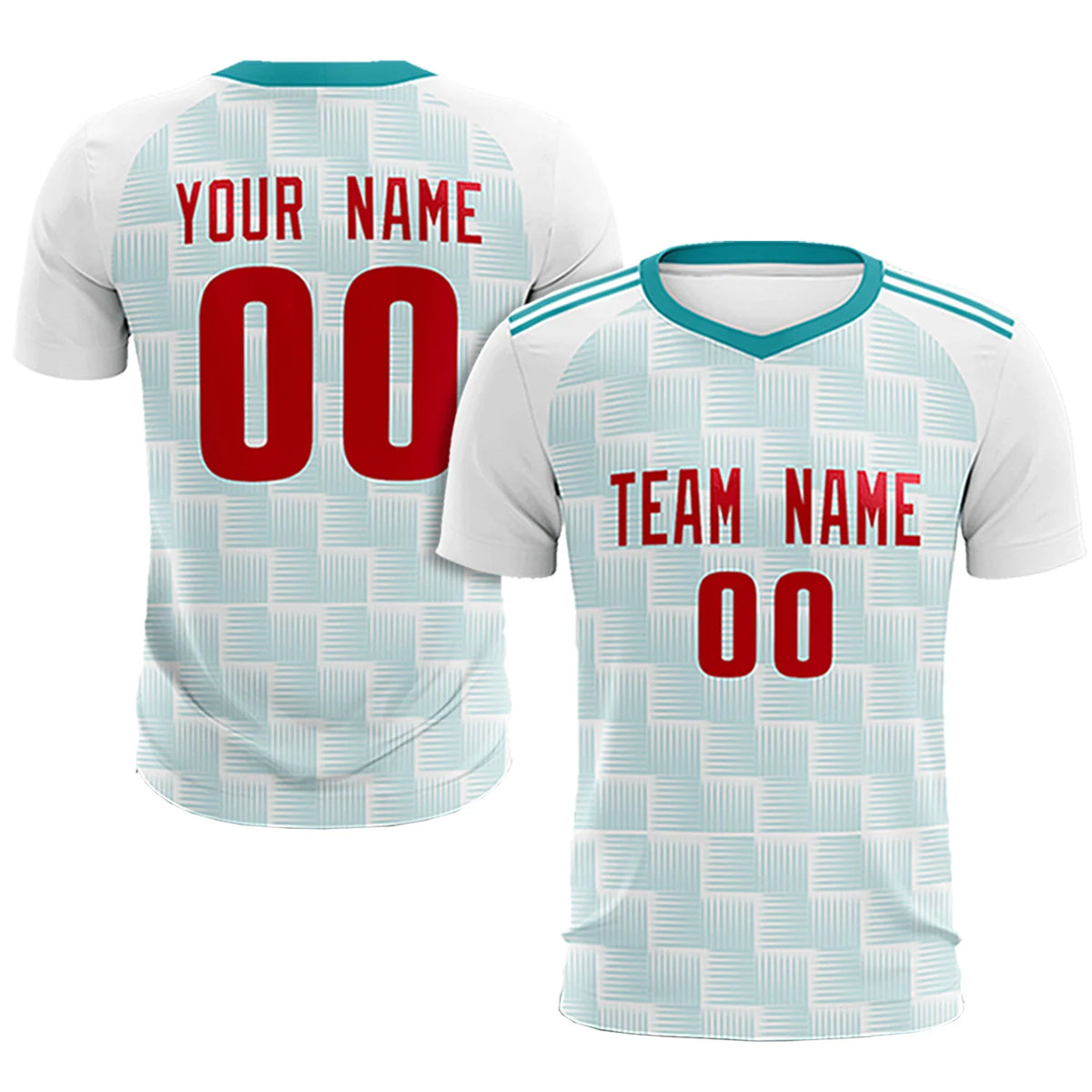Custom White Aqua Casual Outdoor Soccer Sets Jersey