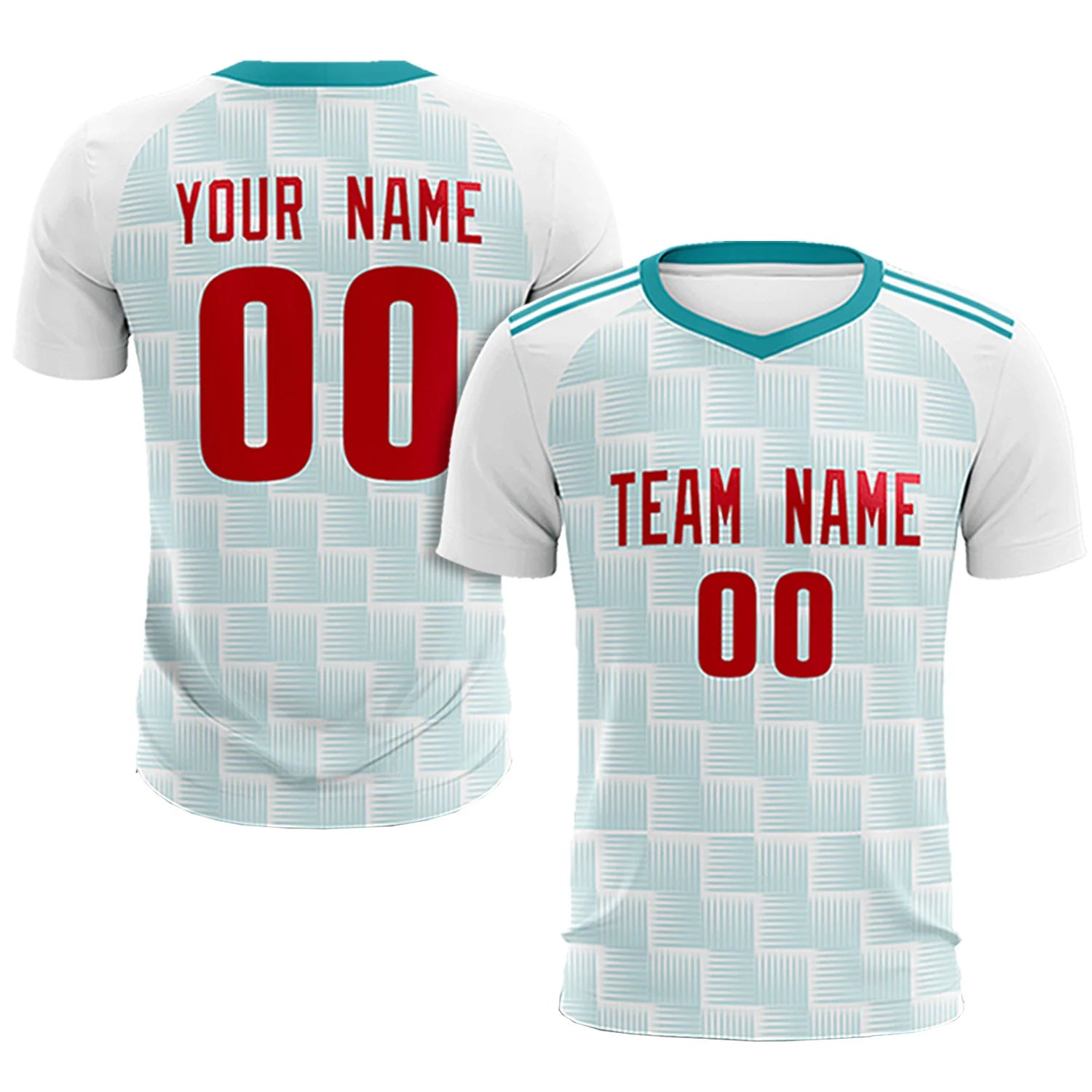 Custom White Aqua Casual Outdoor Soccer Sets Jersey