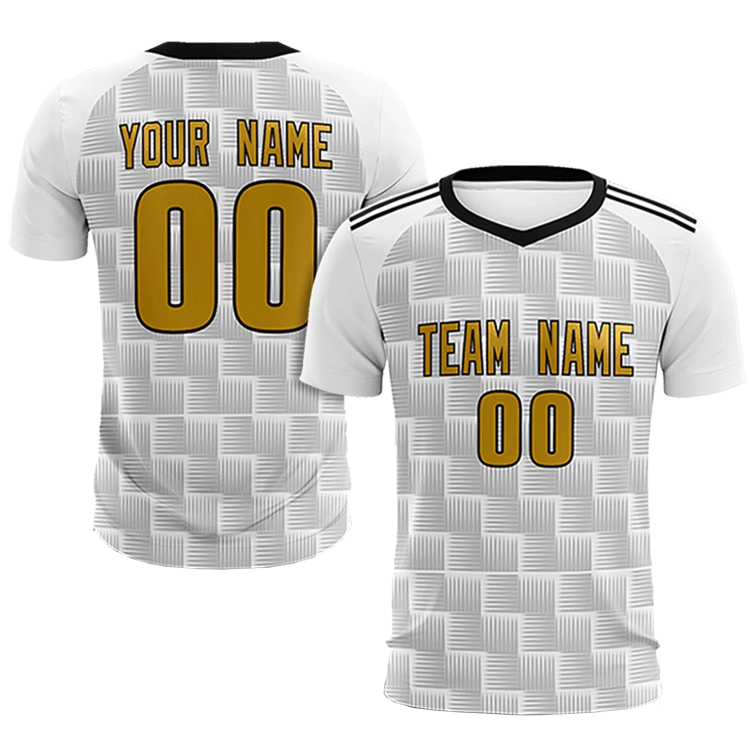 Custom White Black Casual Outdoor Soccer Sets Jersey