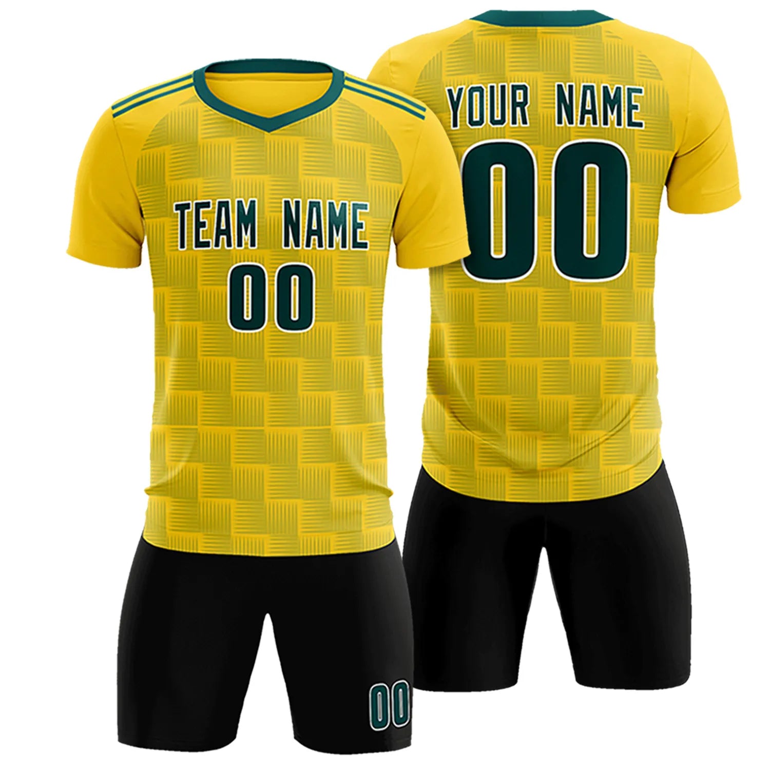 Custom Gold1 Midnight Green Casual Outdoor Soccer Sets Jersey