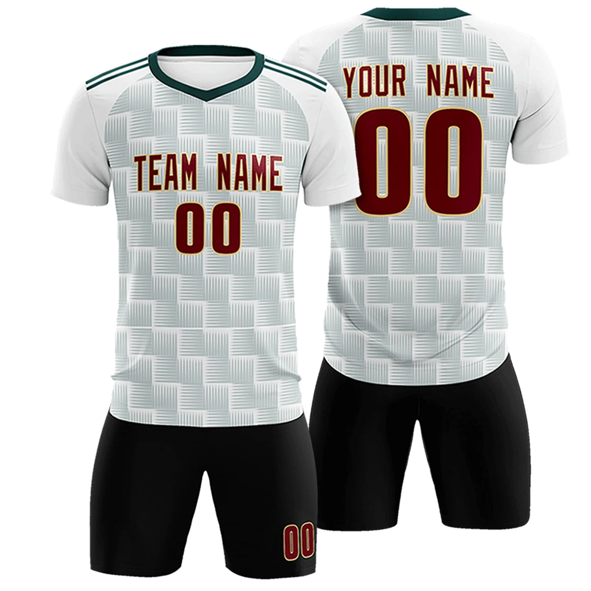 Custom White Midnight Green Casual Outdoor Soccer Sets Jersey