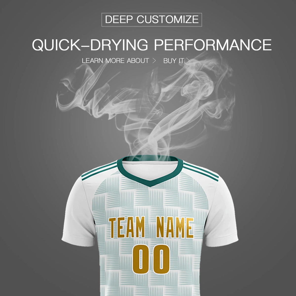 Custom White Midnight Green Casual Outdoor Soccer Sets Jersey