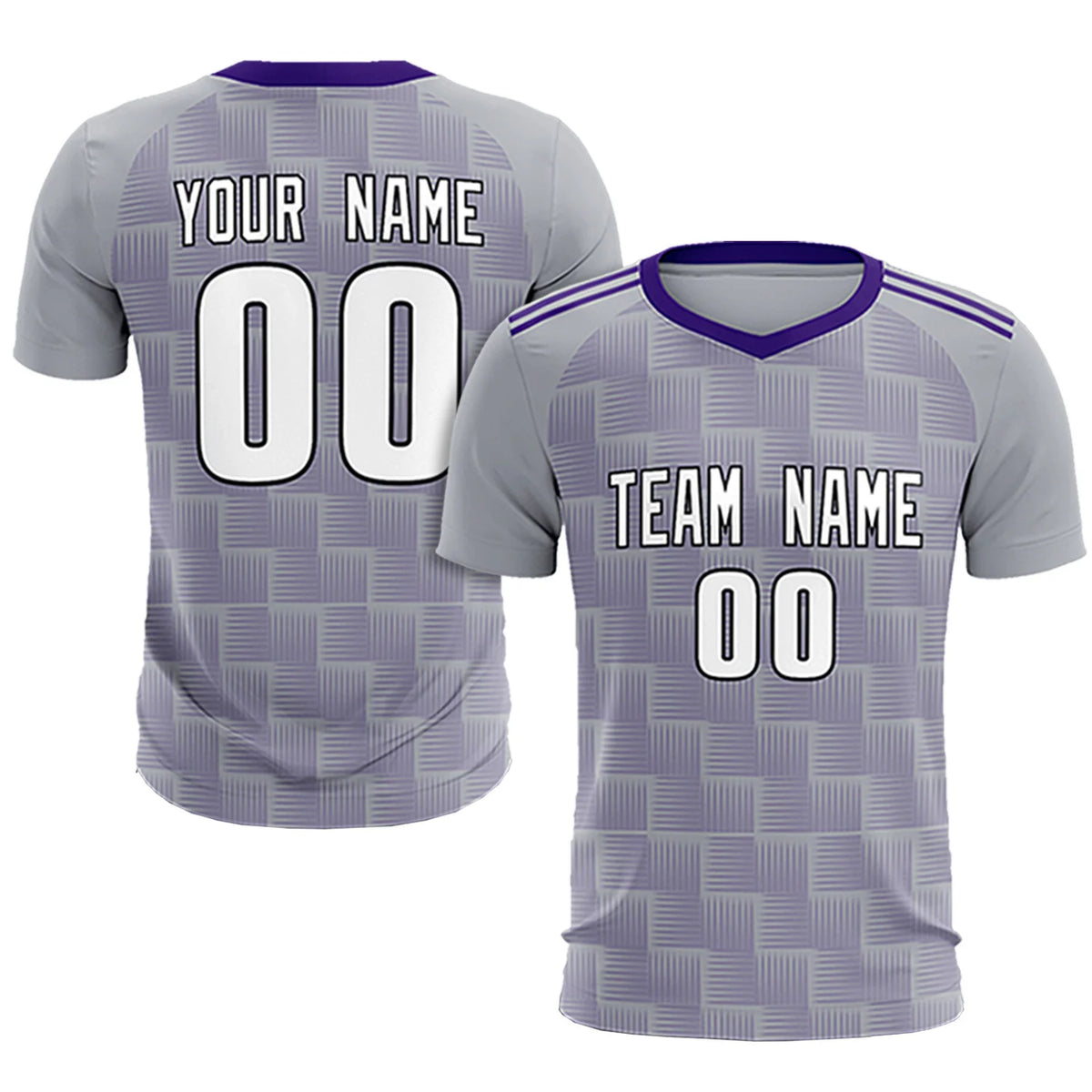 Custom Gray Purple Casual Outdoor Soccer Sets Jersey