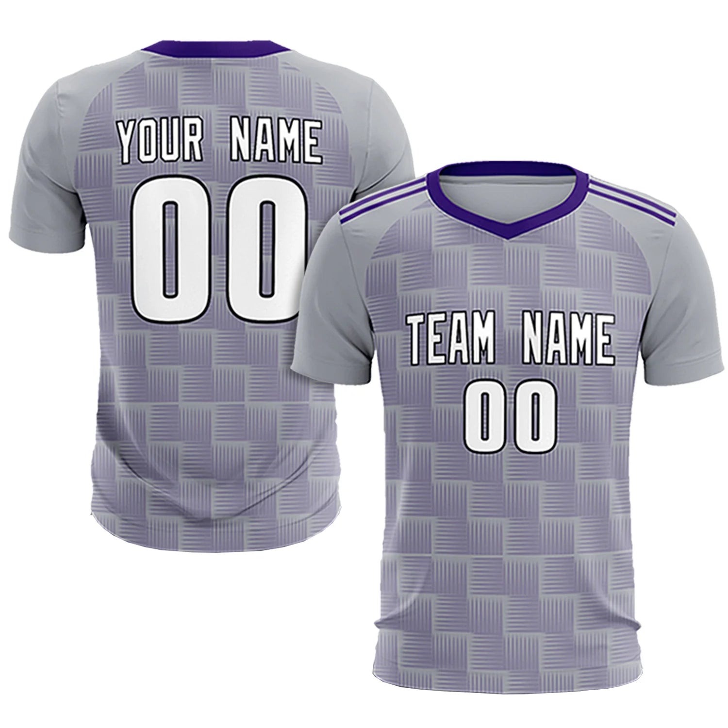 Custom Gray Purple Casual Outdoor Soccer Sets Jersey