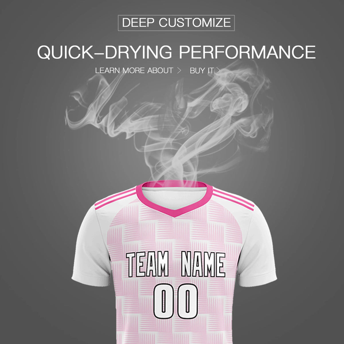 Custom White Pink Casual Outdoor Soccer Sets Jersey