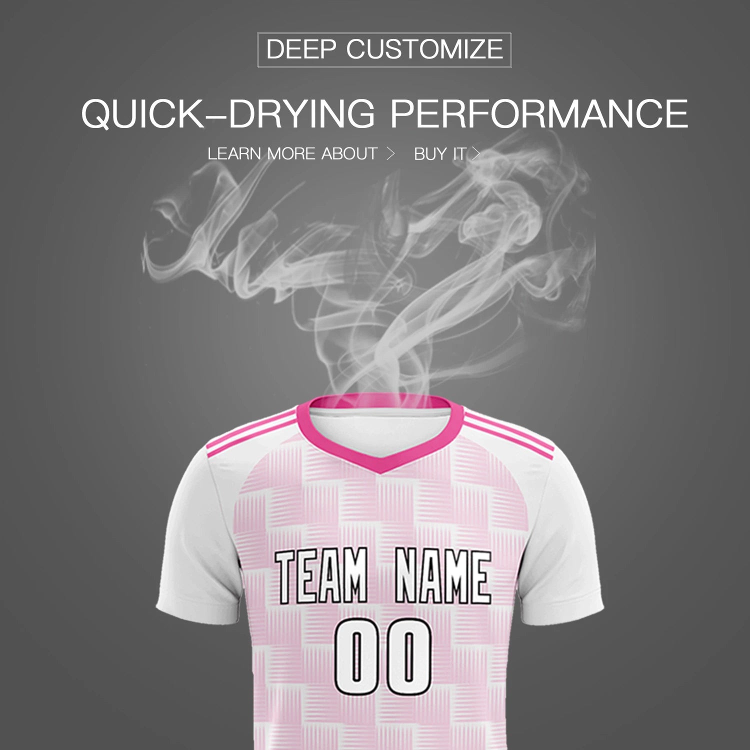 Custom White Pink Casual Outdoor Soccer Sets Jersey