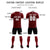 Custom Crimson Black Casual Outdoor Soccer Sets Jersey