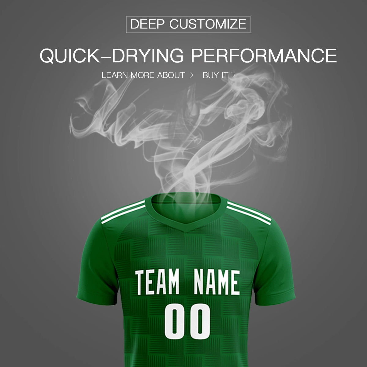 Custom Kelly Green Black Casual Outdoor Soccer Sets Jersey