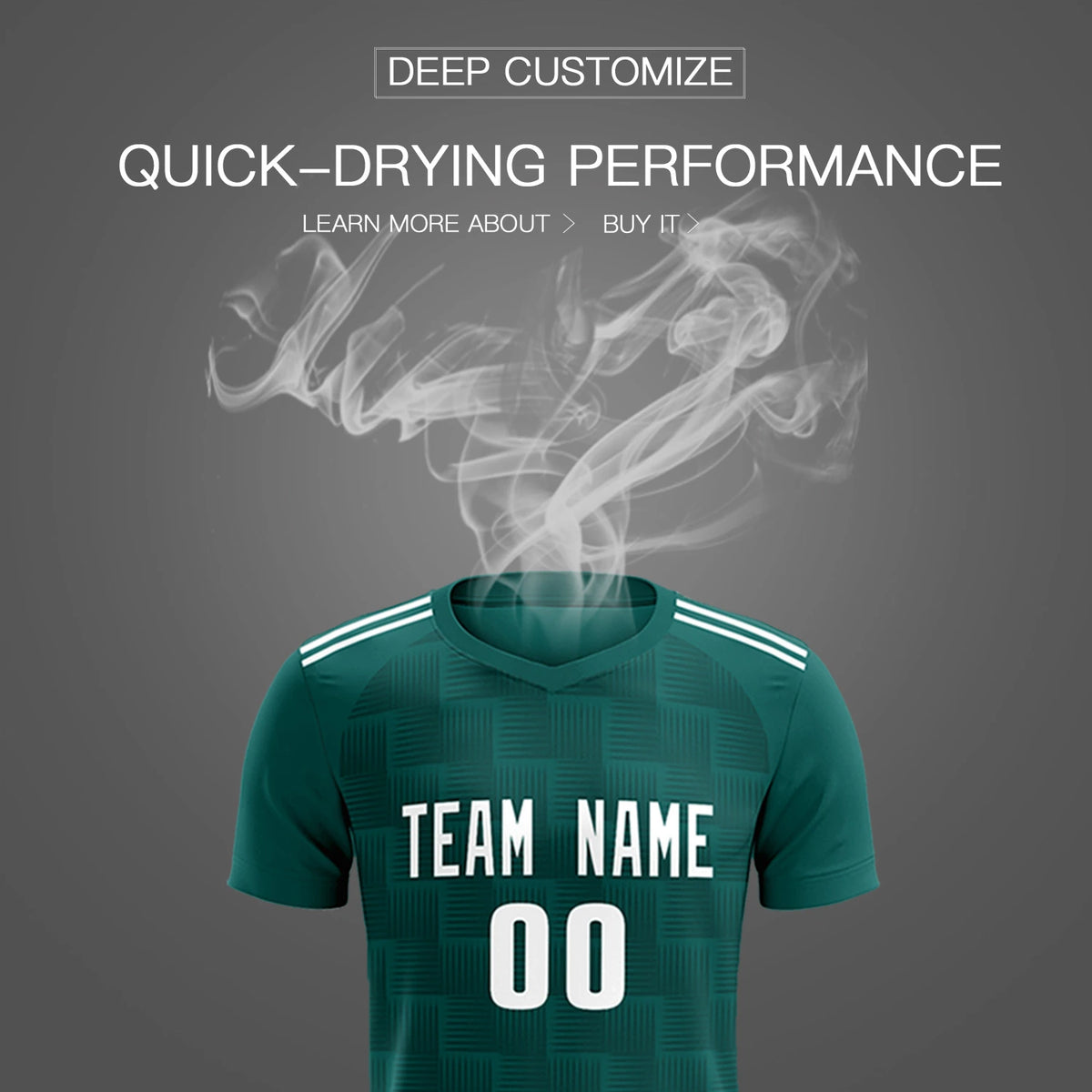 Custom Midnight Green Black Casual Outdoor Soccer Sets Jersey