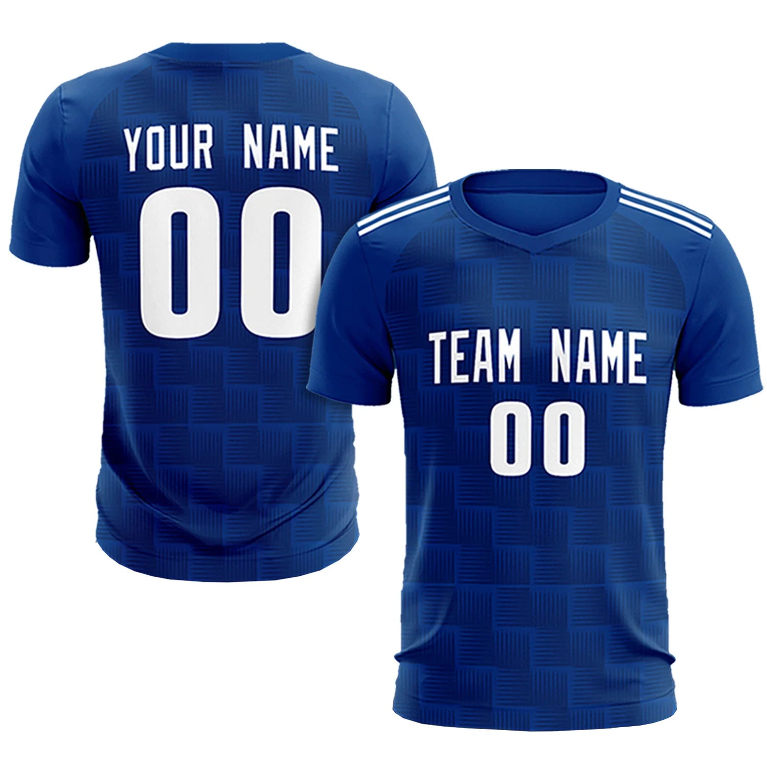 Custom Royal Blue Black Casual Outdoor Soccer Sets Jersey