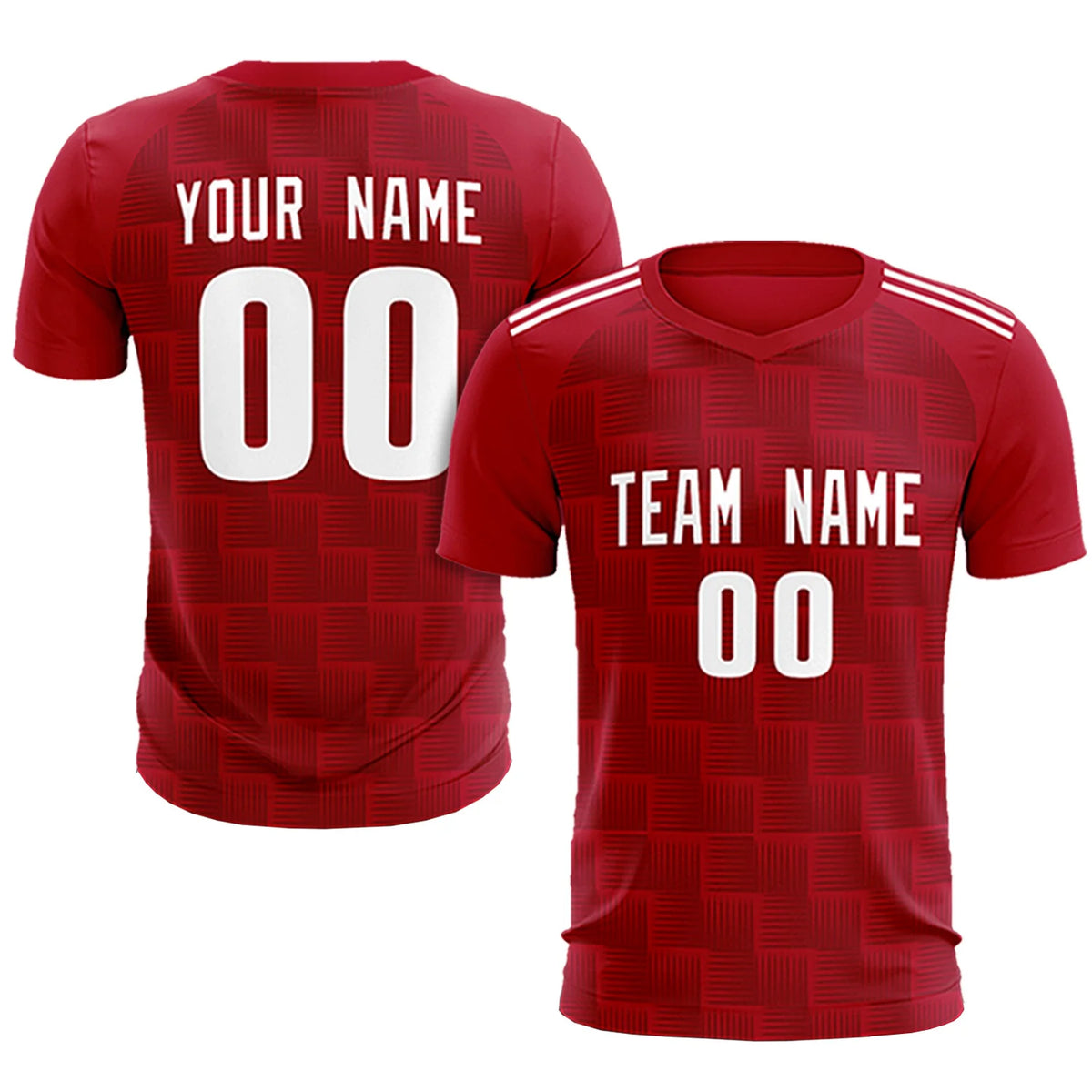 Custom Red Black Casual Outdoor Soccer Sets Jersey