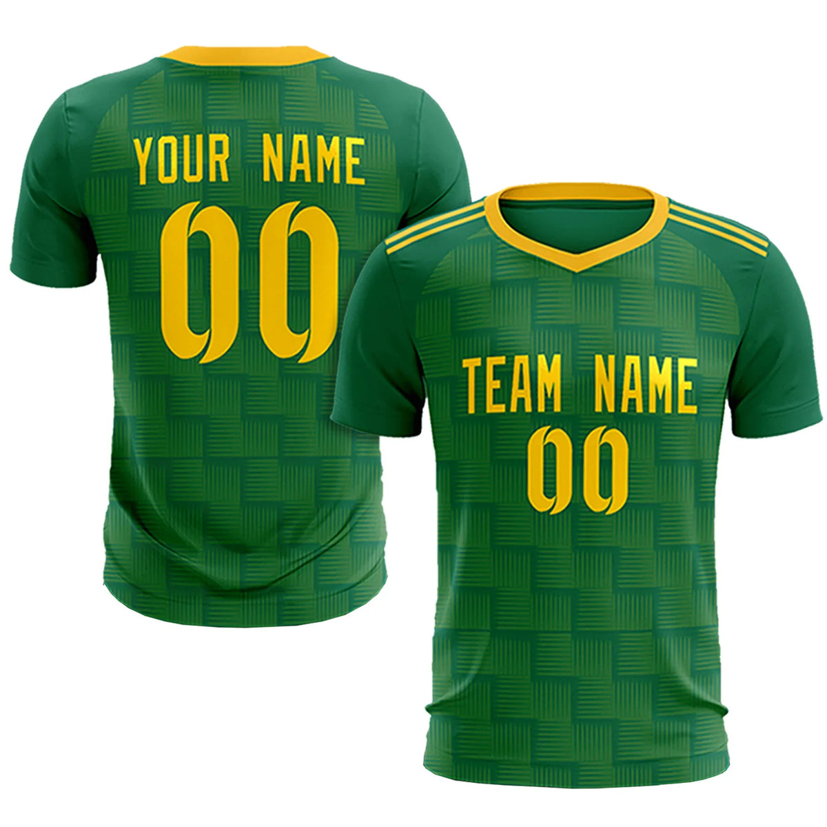 Custom Kelly Green Yellow Casual Outdoor Soccer Sets Jersey