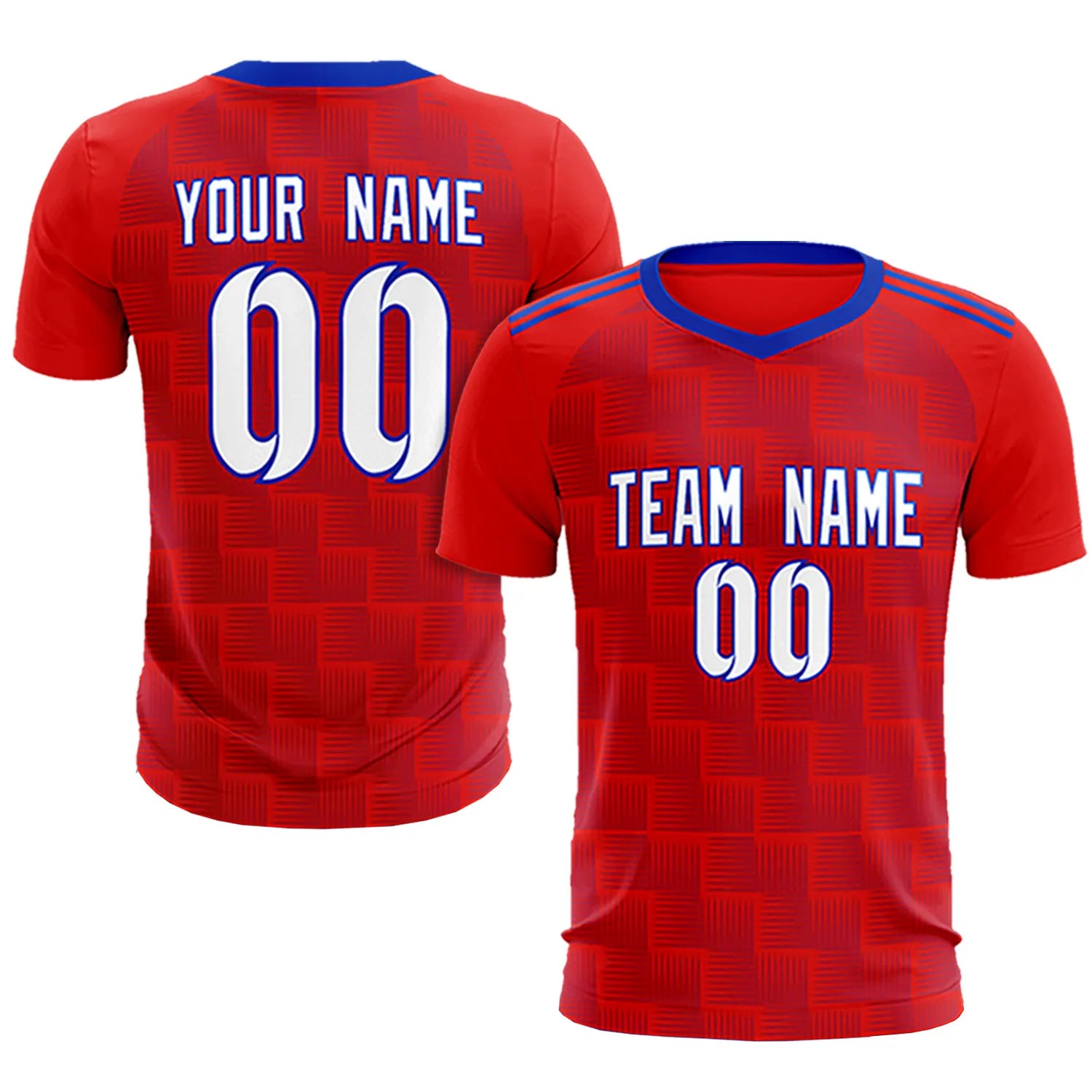 Custom Red Royal Blue Casual Outdoor Soccer Sets Jersey