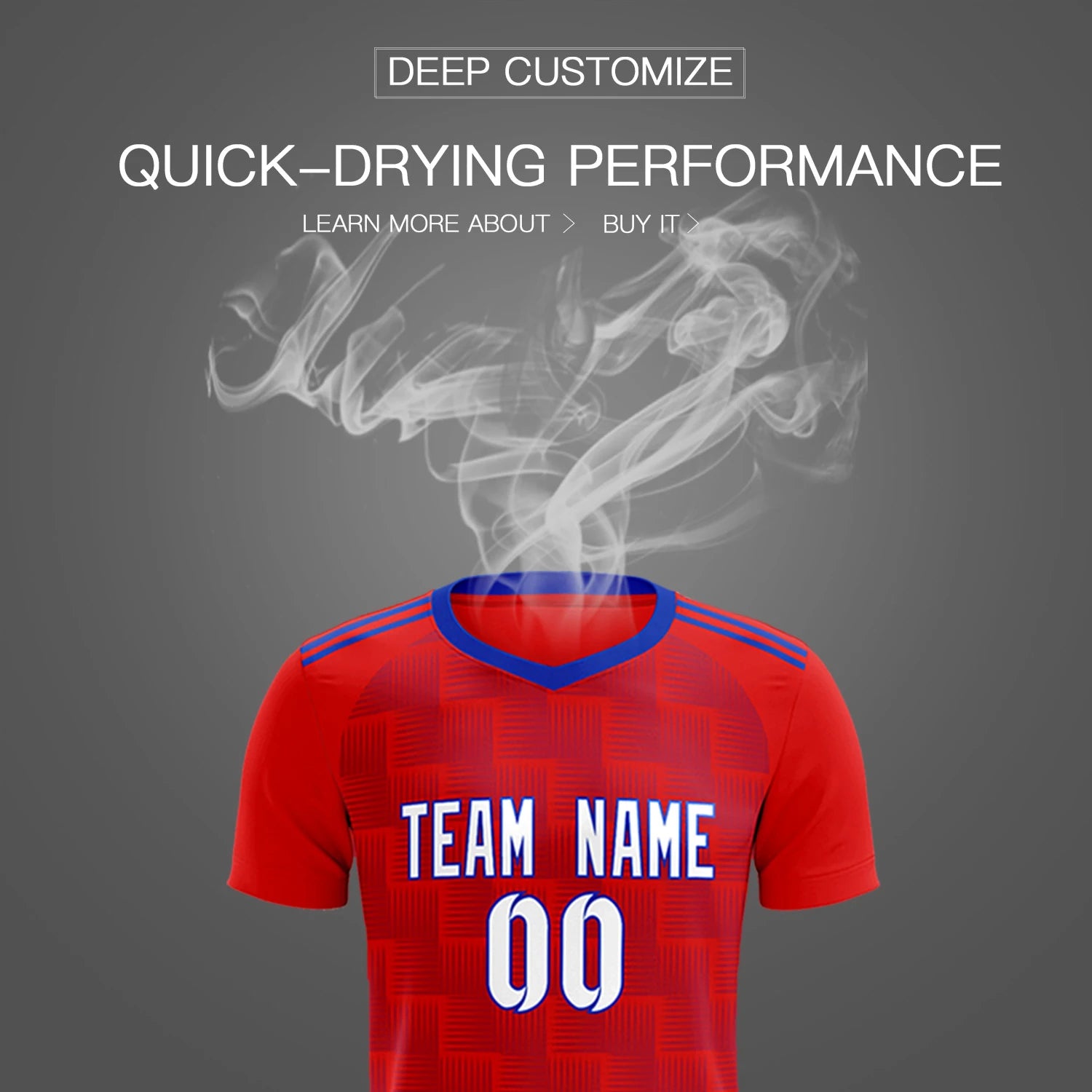 Custom Red Royal Blue Casual Outdoor Soccer Sets Jersey