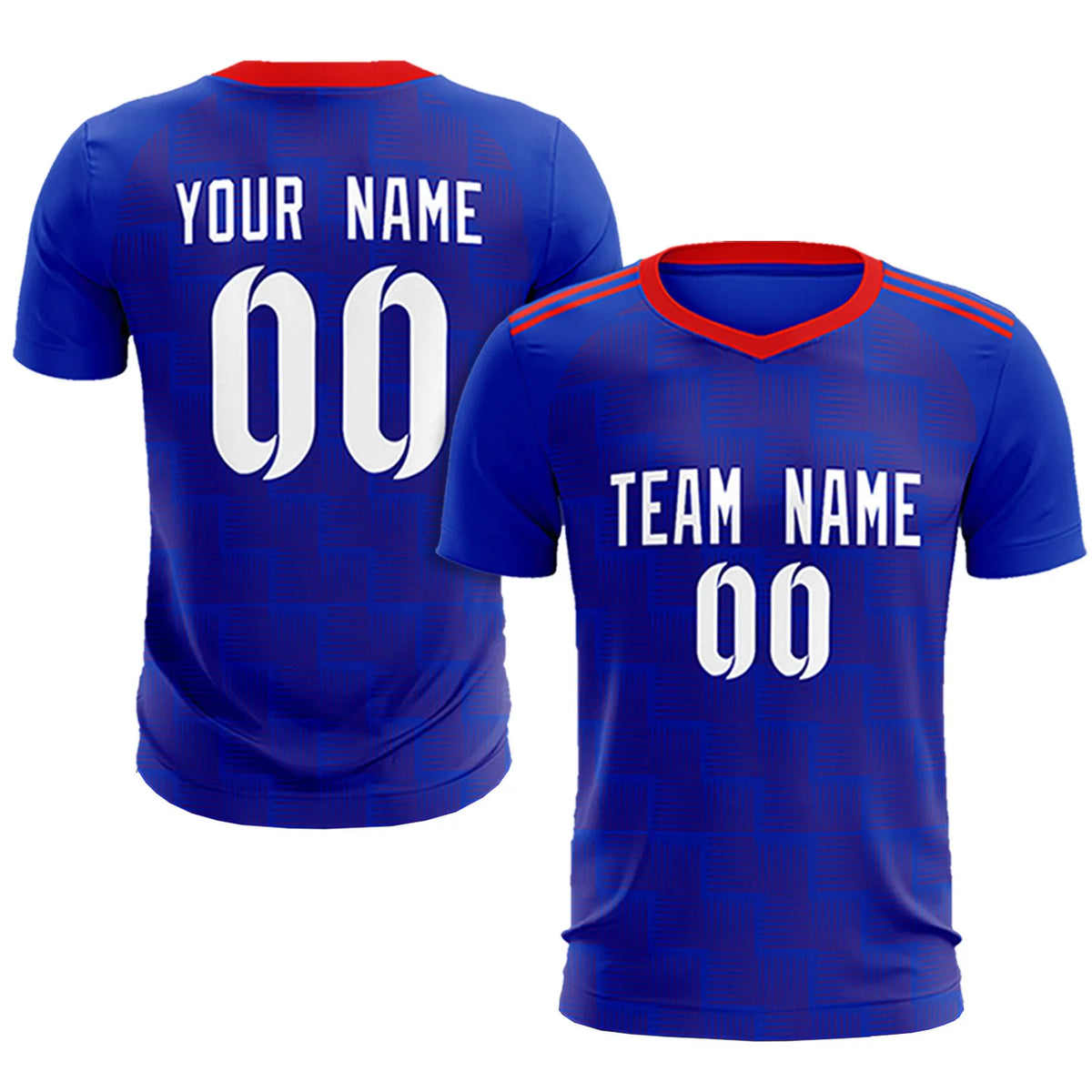 Custom Royal Blue Red Casual Outdoor Soccer Sets Jersey