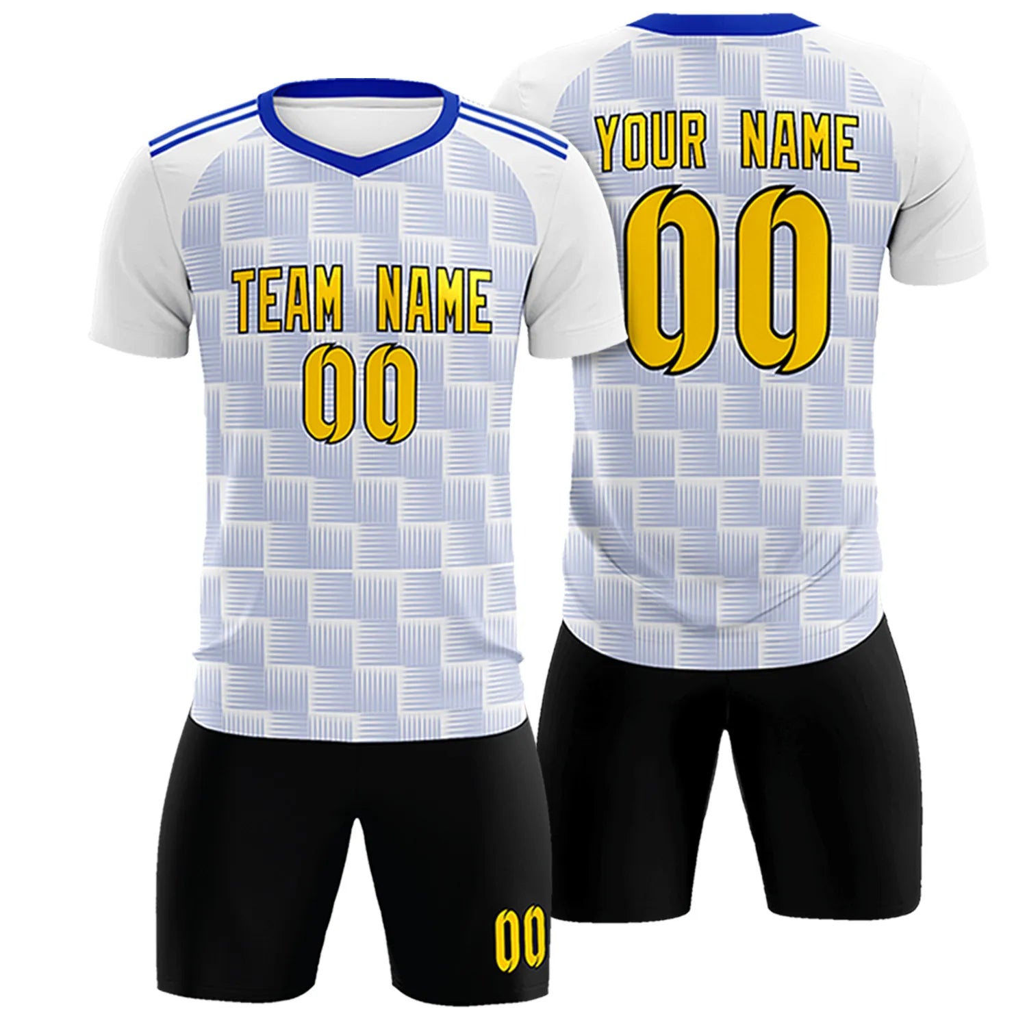 Custom White Royal Blue Casual Outdoor Soccer Sets Jersey