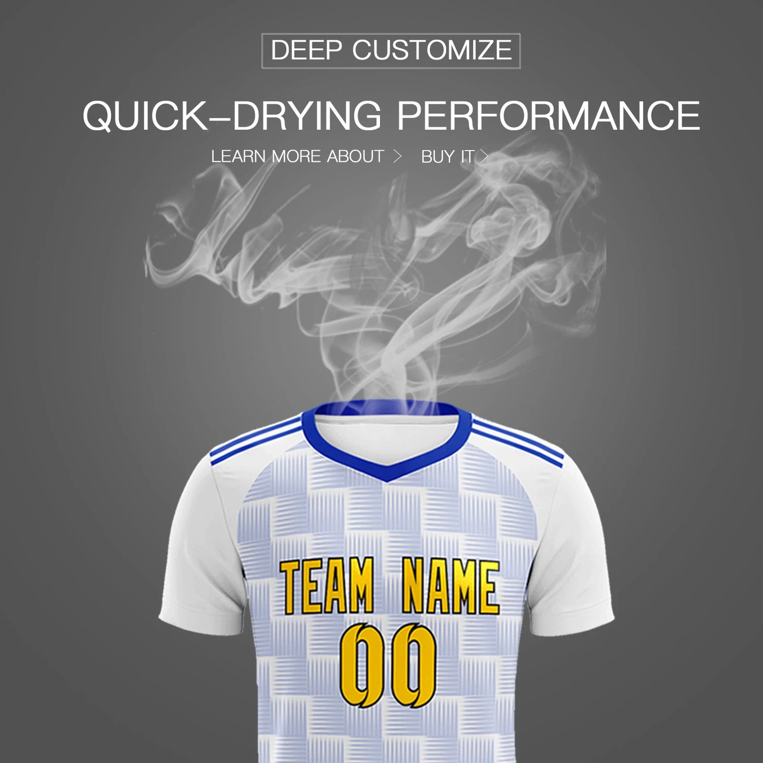 Custom White Royal Blue Casual Outdoor Soccer Sets Jersey