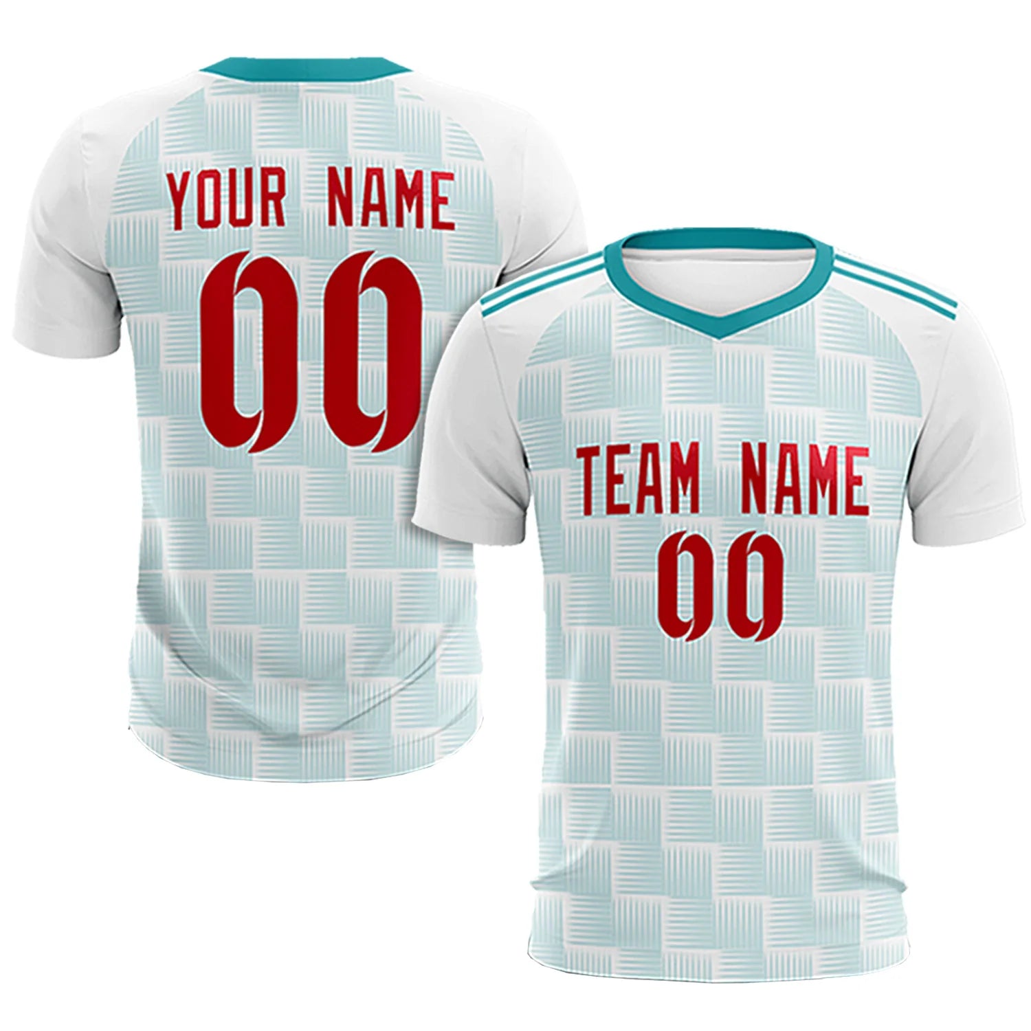 Custom White Aqua Casual Outdoor Soccer Sets Jersey