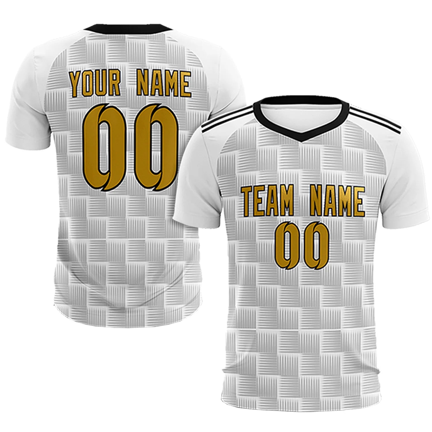 Custom White Black Casual Outdoor Soccer Sets Jersey