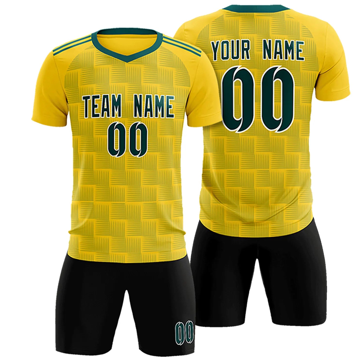 Custom Gold1 Midnight Green Casual Outdoor Soccer Sets Jersey