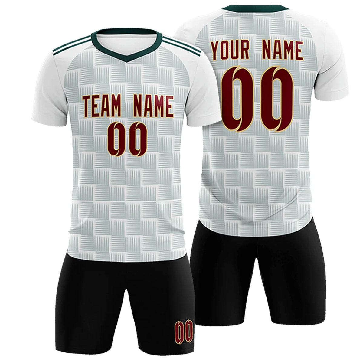 Custom White Midnight Green Casual Outdoor Soccer Sets Jersey