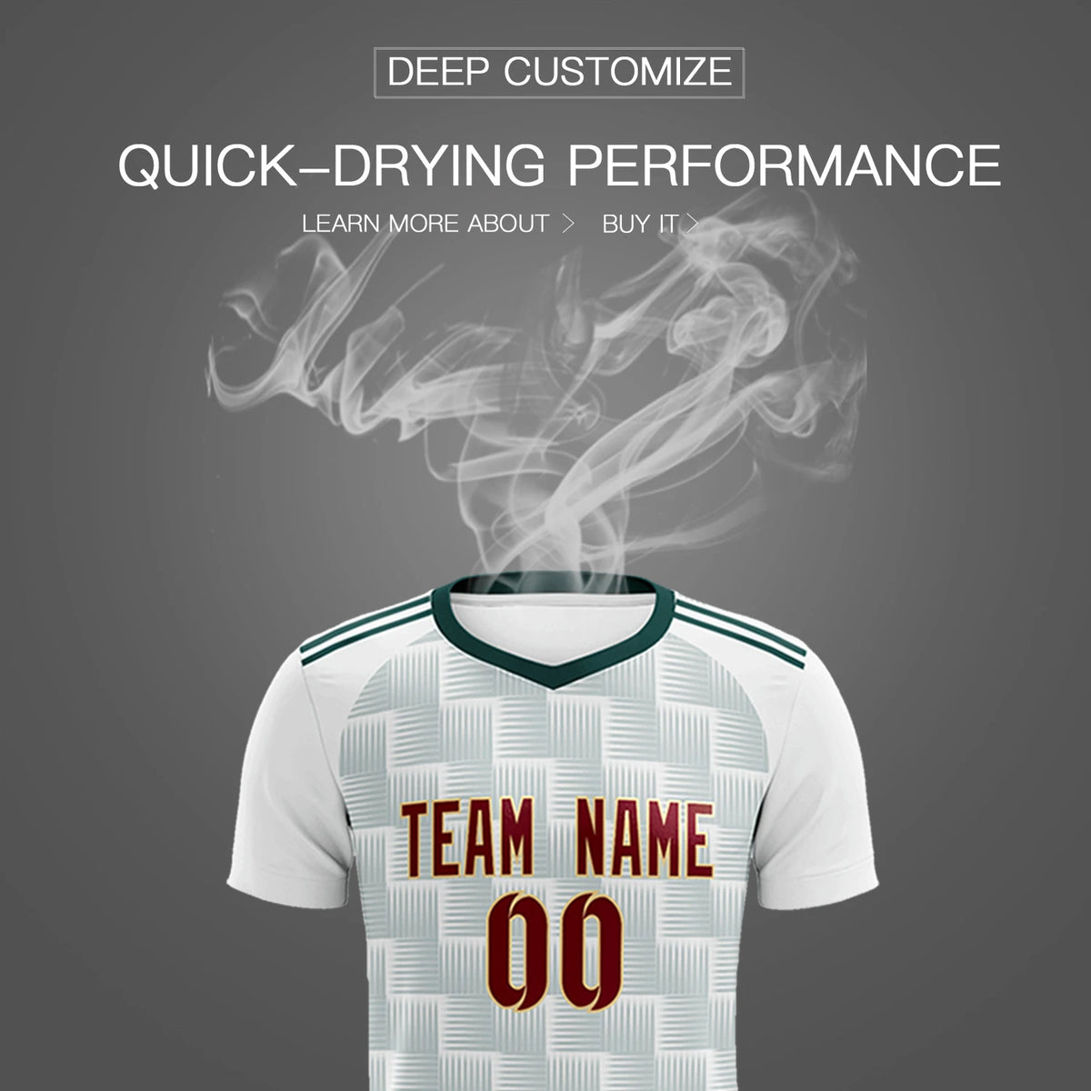 Custom White Midnight Green Casual Outdoor Soccer Sets Jersey