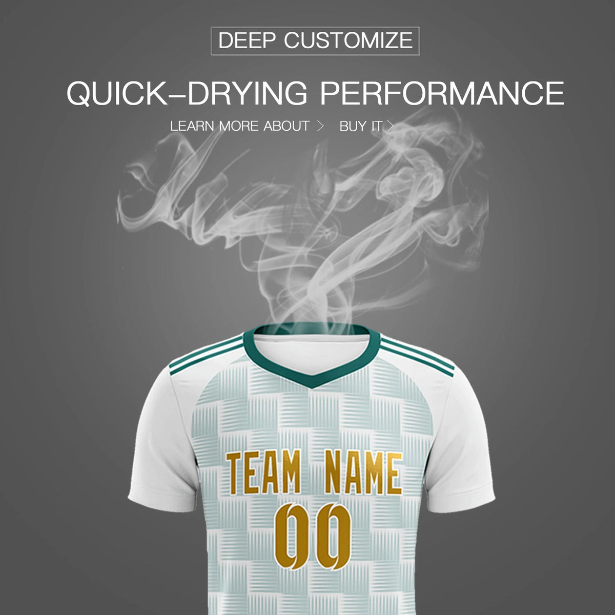 Custom White Midnight Green Casual Outdoor Soccer Sets Jersey