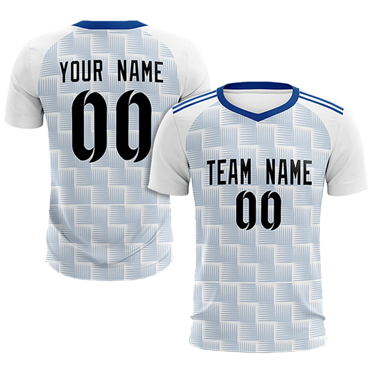 Custom White Royal Blue Casual Outdoor Soccer Sets Jersey