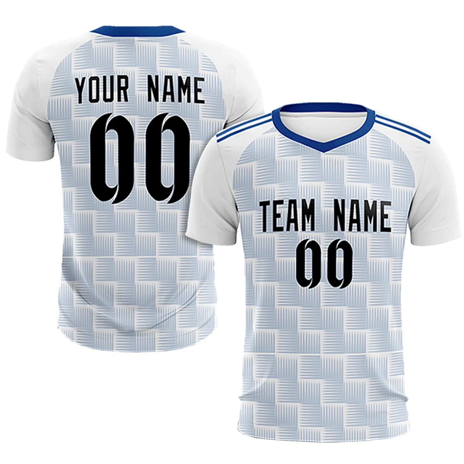 Custom White Royal Blue Casual Outdoor Soccer Sets Jersey